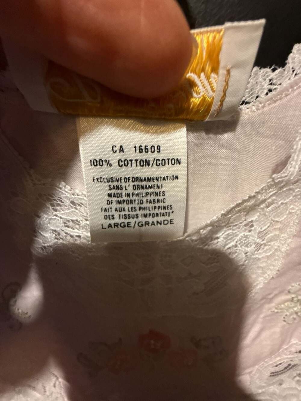 Vintage Barbizon Pink Lace Embroidered Maxi Nightgown Dress Size L - Picture 7 of 10